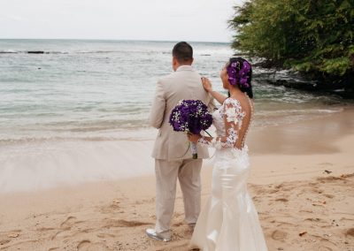 Nhu about to show her dress to her husband