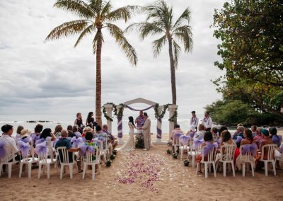 Nhu and her husband with the rest of their wedding guests
