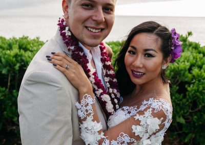 Nhu and her husband posing together