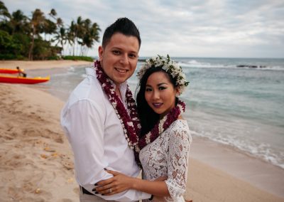 Nhu and her husband posing together