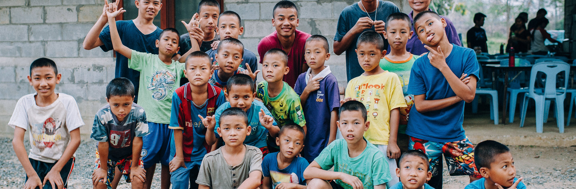 A group of boys posing together